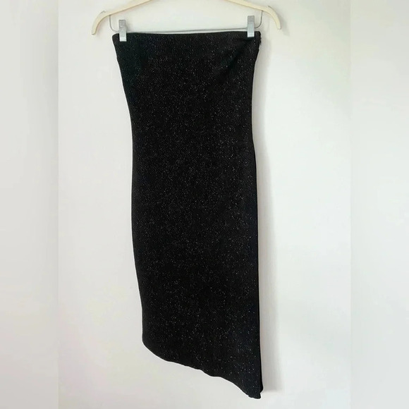 Jessica McClintock Vintage Dress Women’s Small Black Strapless Glittery Sparkly - Picture 1 of 9
